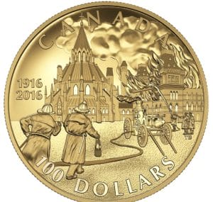 2016 $100 Centennial of the Parliament Buildings Fire and the Preservation of the Library of Parliament