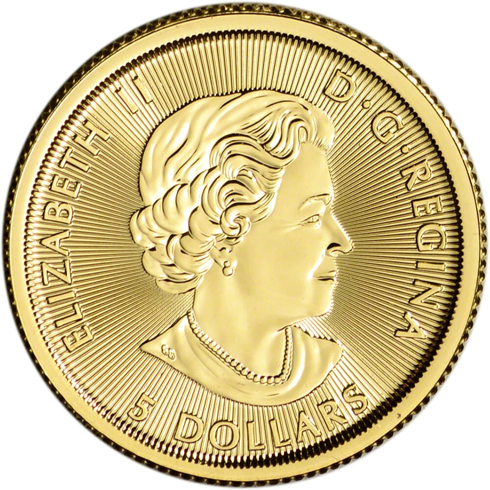 2020 1/10 oz Canadian Gold Polar Bear Coin Obverse