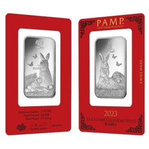 2023 Pamp 1oz Year of the Rabbit Silver Bar