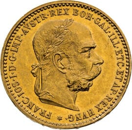 1896 Austrian 10 Corona Gold Coin Obverse
