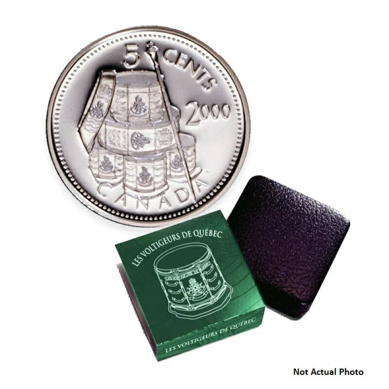 2000 5 cent Les Voltigeurs de Quebec Silver Coin