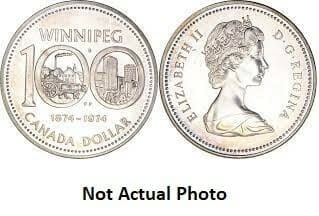 1974 $1 100th Anniversary of Winnipeg Silver Proof Coin
