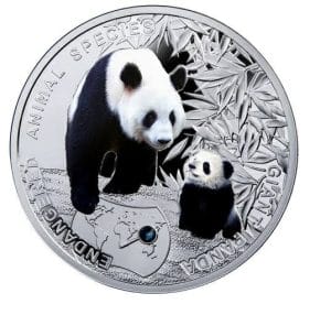 2014 $1 Giant Panda Silver Coin - Endangered Animal Species