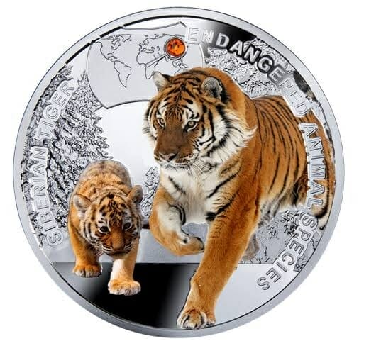 2014 $1 Siberian Tiger Silver Coin - Endangered Animal Species