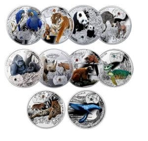 2014 $1 Endangered Animal Species Silver Coin Complete Set - 0.999