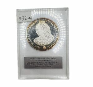1968 Britannia Commemorative Society Queen Victoria Silver Proof Medal - 999