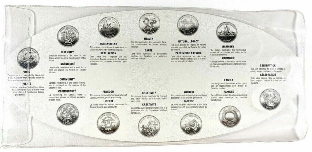 2000 25c Canada Millennium 12 Coin BU Set