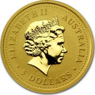 2002 $5 Kangaroo Gold Coin 1/20th oz Reverse