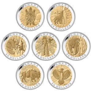 2014 $20 The Seven Sacred Teachings Silver 7-Coin Proof Set with Display Case - 9999