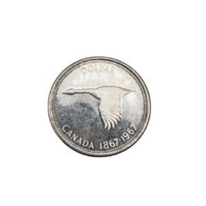 1967 $1 Canadian Goose Confederation Centennial Silver Coin