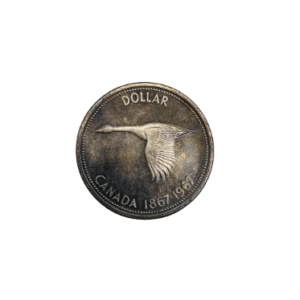 1967 $1 Canadian Goose Confederation Centennial Silver Coin