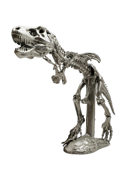 T-Rex Skeleton Silver Figurine