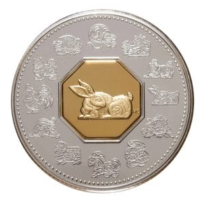 1999 $15 Year of the Rabbit Silver Coin and Stamp Set