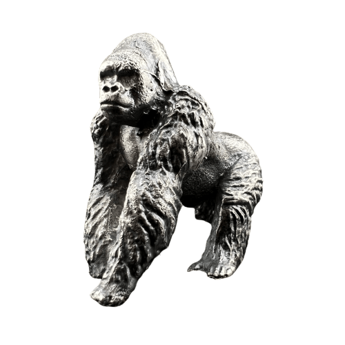 Gorilla Silver Figurine