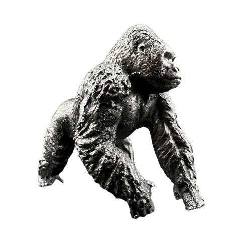 Gorilla Silver Figurine