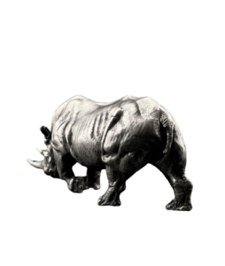Rhinoceros Silver Figure