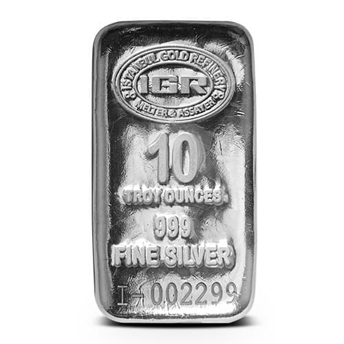 10oz IGR Silver Bar - 999 (Sealed w/Assay) Random
