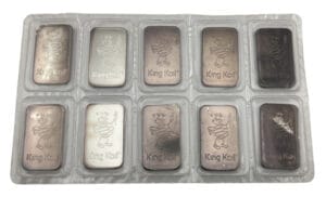 1oz Johnson Matthey King Koil Silver Bar 10-Pack - 999