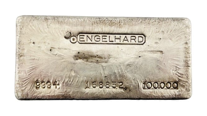 100 oz Silver Engelhard Bar 999+ - #168852