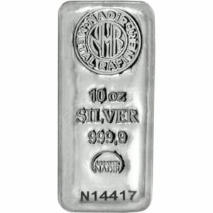 10 oz Nadir Metal Refinery Silver Bar - (Sealed w/Assay) 999