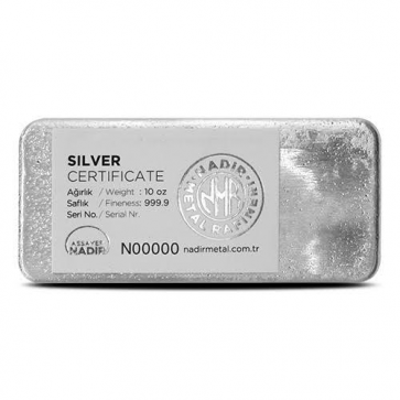 10 oz Nadir Metal Refinery Silver Bar - (Sealed w/Assay) 999