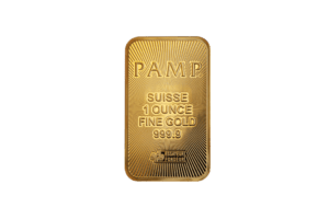 1 oz PAMP Suisse Gold Bar 999.9 Pure Gold Bar Obverse