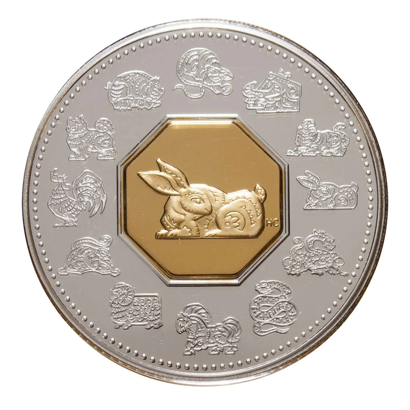 1999 $15 Year of the Rabbit Sterling Silver Coin
