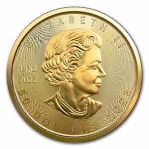 2023 1 oz Gold Maple Leaf Tube - (10 Coins)