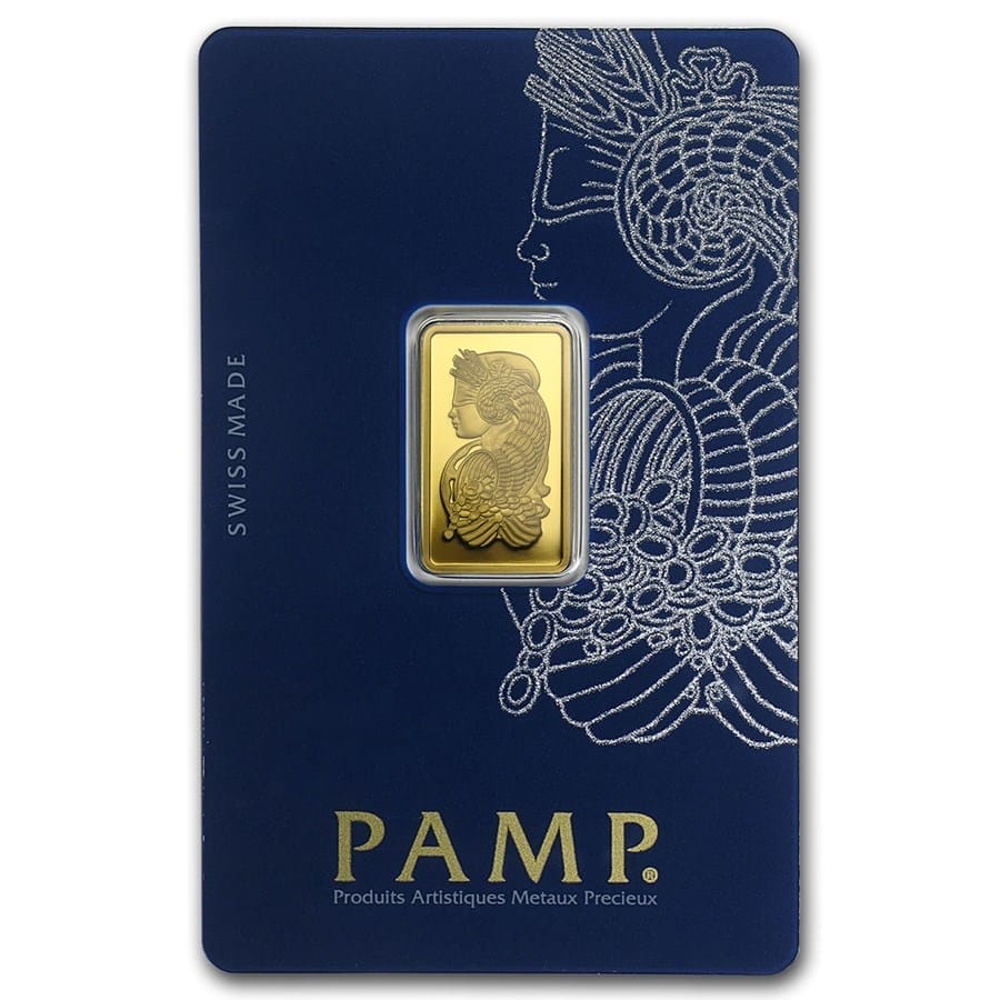 5 gram Pamp Suisse Lady Fortuna Gold Bar - Front
