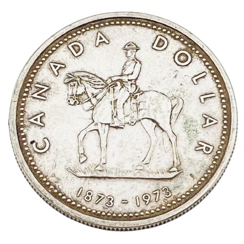 1973 Canadian Silver Dollar - "100th Anniversary of the Royal Canadian Mounted Police"