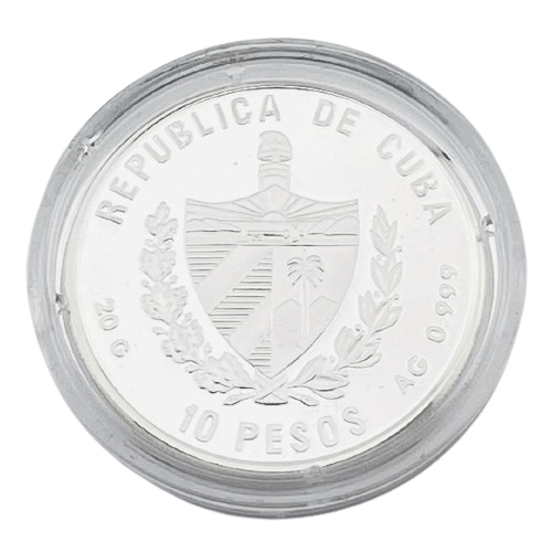 1990 10 Pesos First Voyage of Columbus Silver Proof Coin - 999