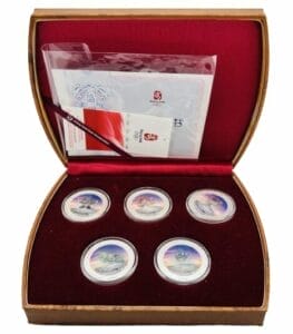 2008 Beijing Olympics Mascot: 5 Piece Silver Hologram Coin Set - 9999