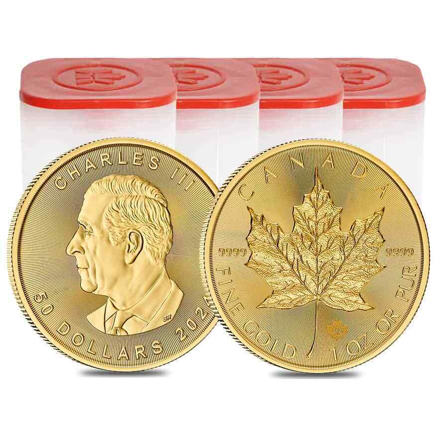 10 x 1 oz 2024 Gold Maple Leaf Tube | Online orders only
