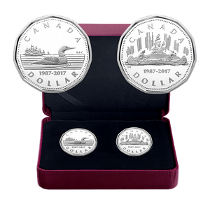 2017 $1 30th Anniversary of the Loonie Silver 2-Coin Set - 9999