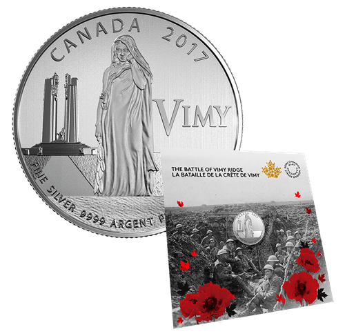 2017 $3 100th Anniversary of the Battle of Vimy Ridge Silver Coin - 9999