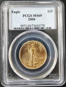 2004 $25 1/2 oz American Eagle Gold Coin PCGS MS69 Front
