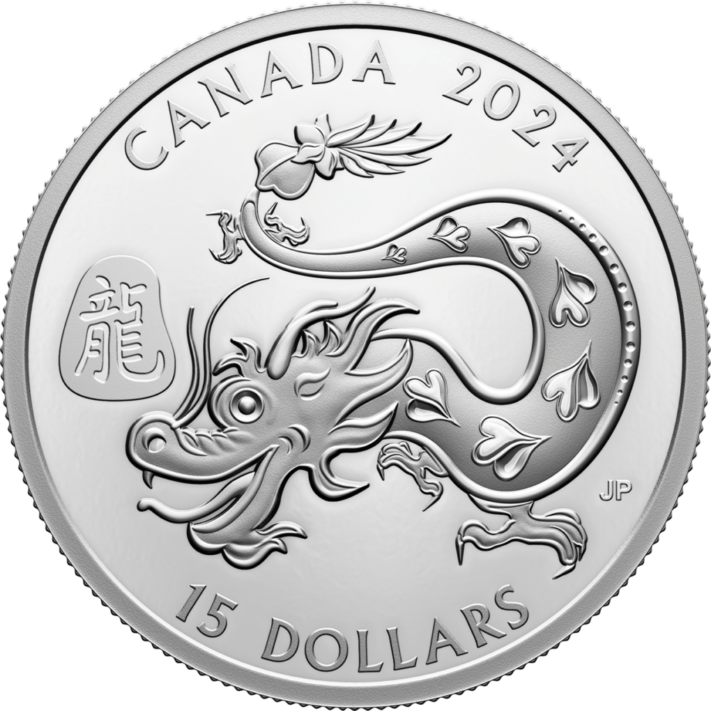 2024 $15 year of the dragon silver coin