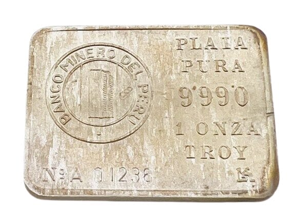 Vintage 1 oz Plata Pura Silver Bar - 999 (01236)