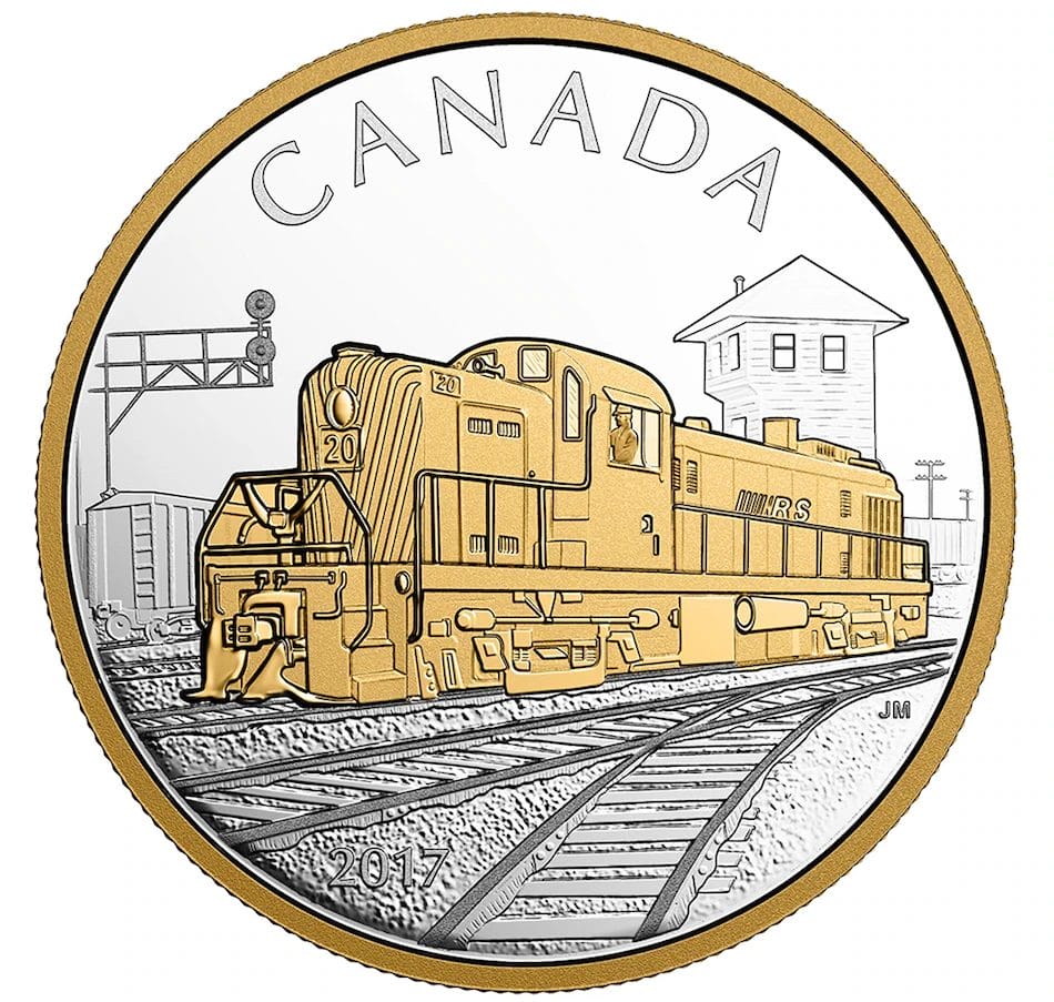 2017 Locomotives Across Canada Gold Plated Silver 3 Coin Set - 9999