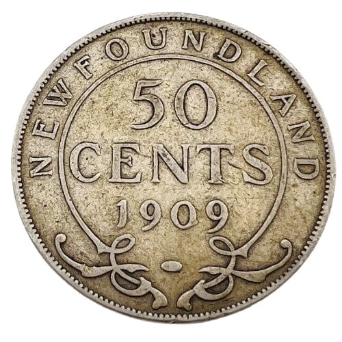 1909 50 cent Newfoundland Silver Coin