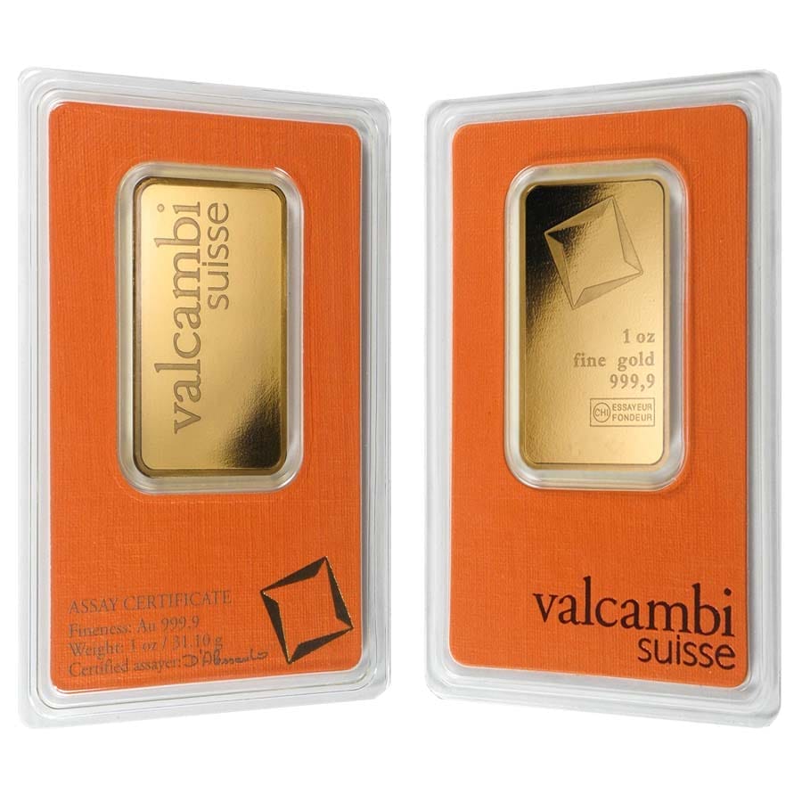 1 oz Valcambi Suisse Gold Bar - 9999
