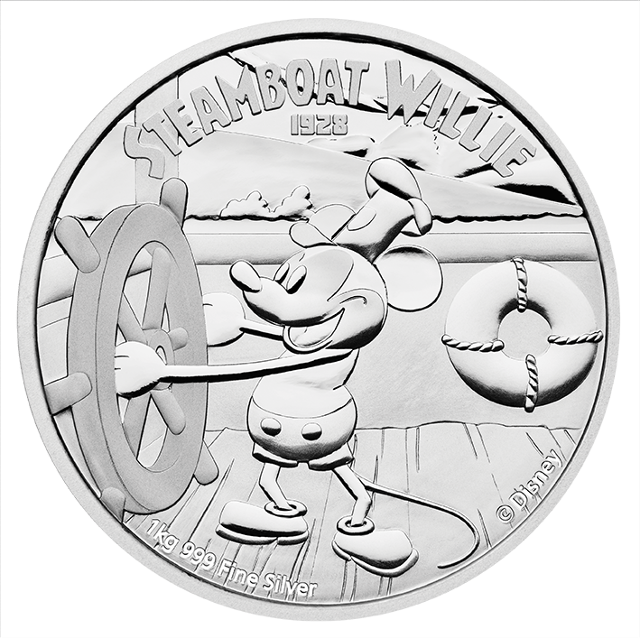 2015 1 Kilo Steamboat Willie Silver Coin - 9999