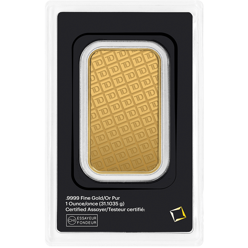 1 oz TD Bank Gold Bar - 9999 (Assay/Incl.)