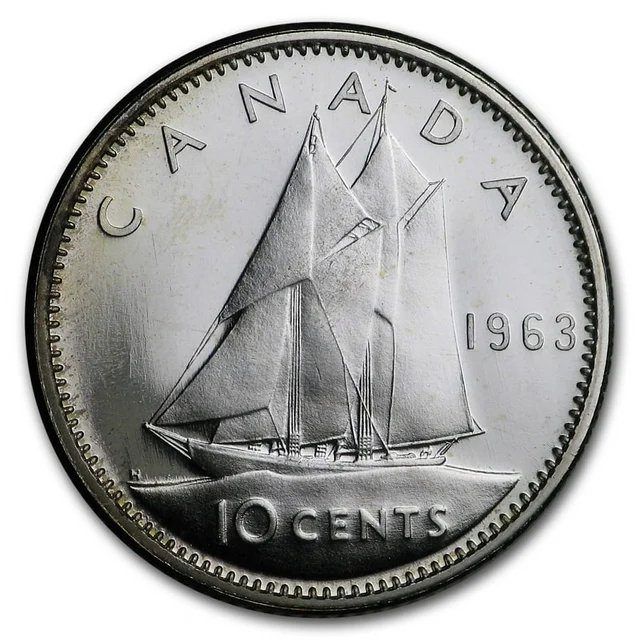 1920-1967 10 cents Canadian Silver Coin - Various Condition