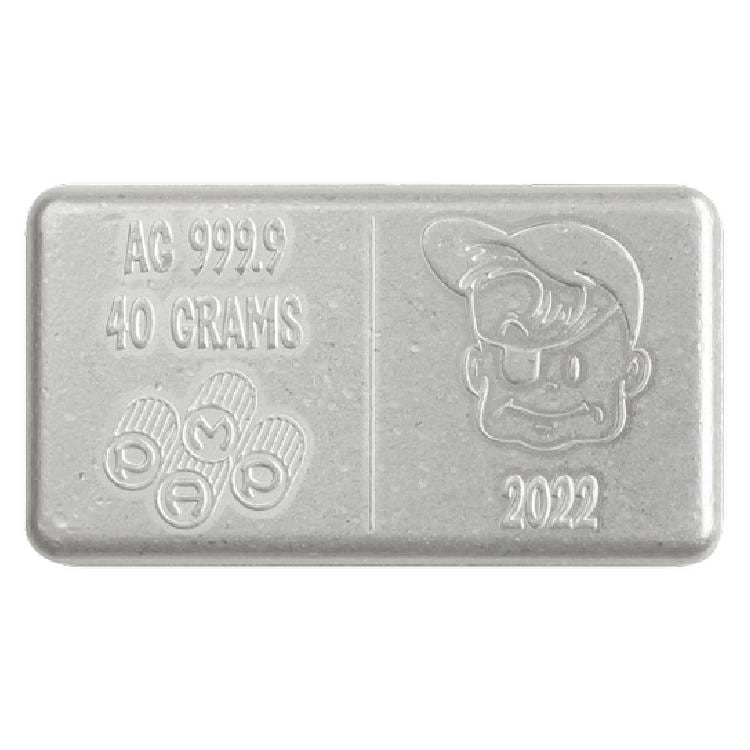 2022 40 gram 75th Anniversary Bazooka Joe® Replica Silver Bar - 9999