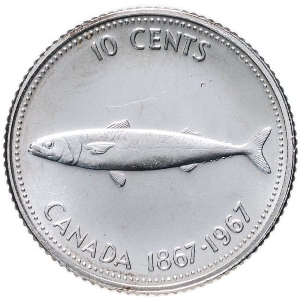 1967 10 cents Canadian Silver Coin - Various Condition