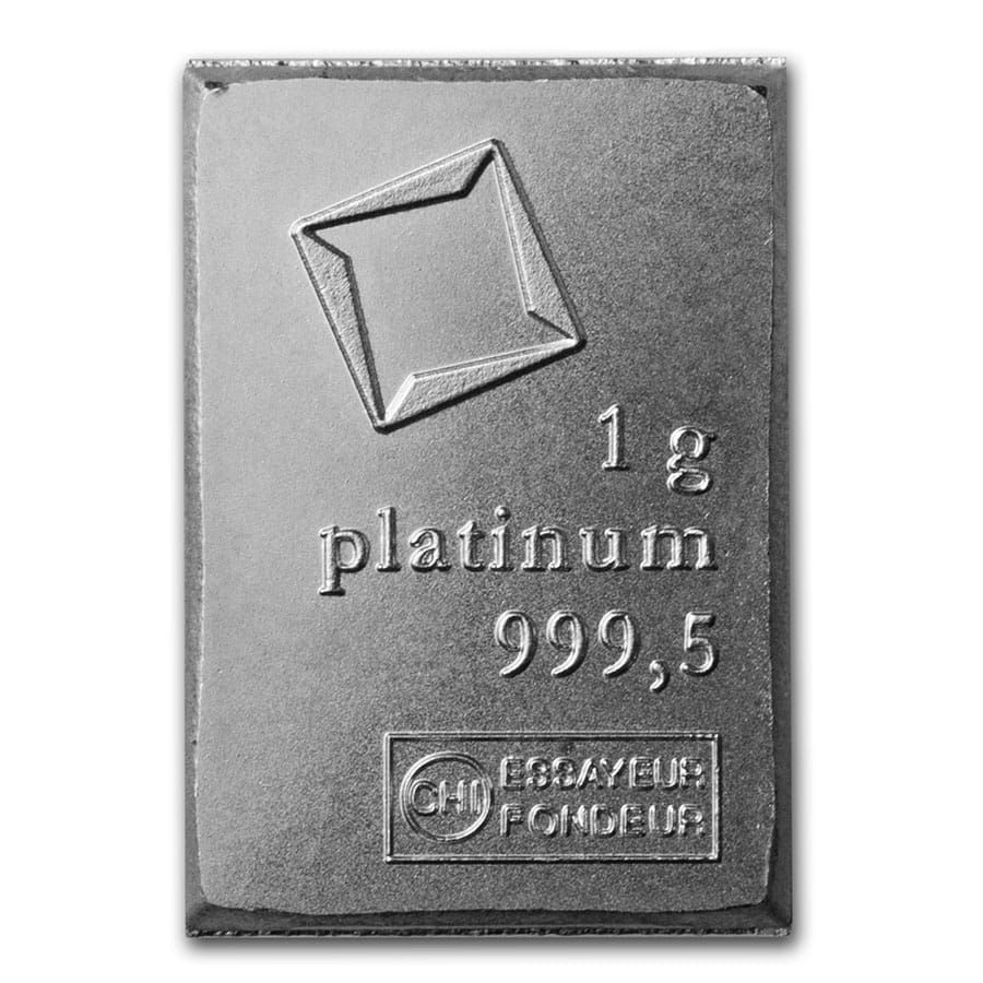 1 gram Valcambi Suisse Platinum Bar - 9995 (No Assay Card)