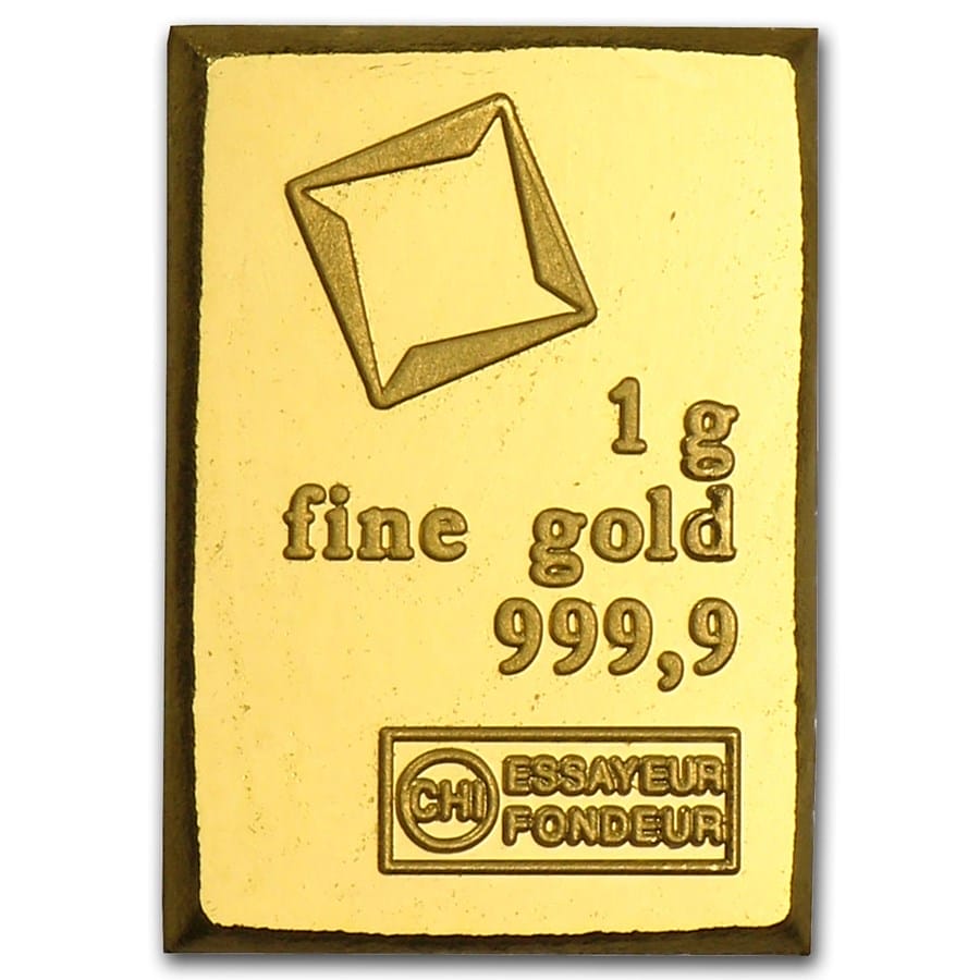 1 gram Valcambi Suisse Gold Bar - 9999 (No Assay Card)
