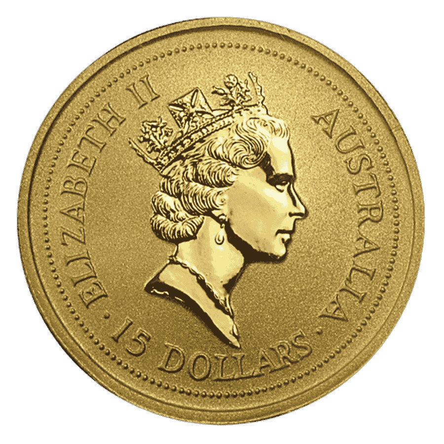 1996 1/10th oz Australia Nugget Kangaroo Gold Coin reverse