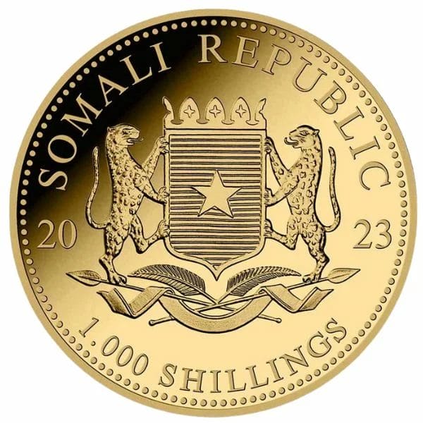 2023 1000 Shillings Somalia Elephant Gold Coin - 9999